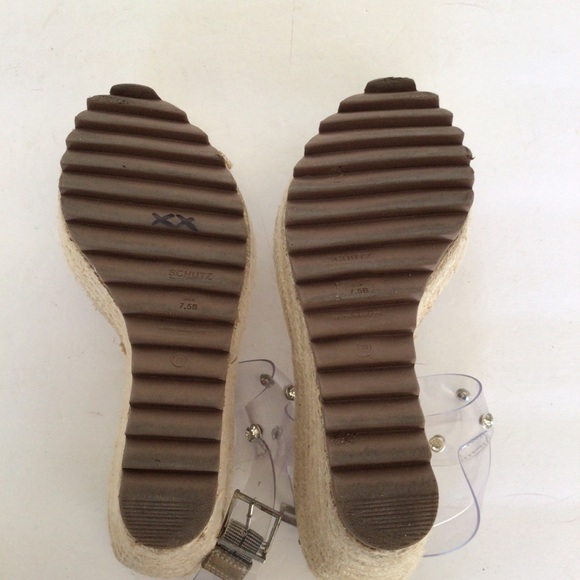 SCHUTZ ROPE WEDGES WITH CLEAR STRAPS SIZE 7.5 - Picture 7 of 15